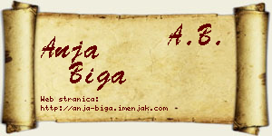 Anja Biga vizit kartica
